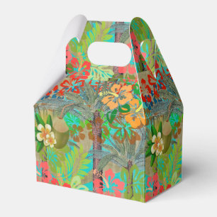 Caja Para Regalos Flor Hawai Hula Vintage Floral Gráfico