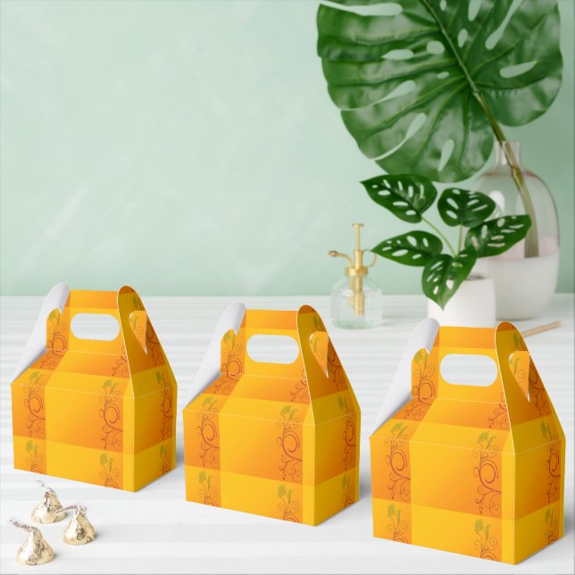 Caja Para Regalos Flor naranja (Múltiple)