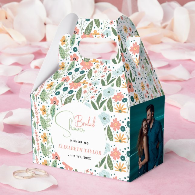 Caja Para Regalos Flor retro suave ducha de novia (Boda)