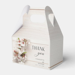 Caja Para Regalos Flor rosa blanca Favor de la boda