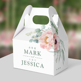 Caja Para Regalos Flor rosa Boda chino bilingüe gracias