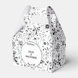 Caja Para Regalos Flor salvaje Monocromo moderno