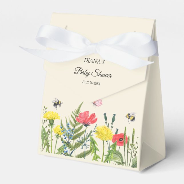 Caja Para Regalos Flor silvestre Baby Shower (Front Side)
