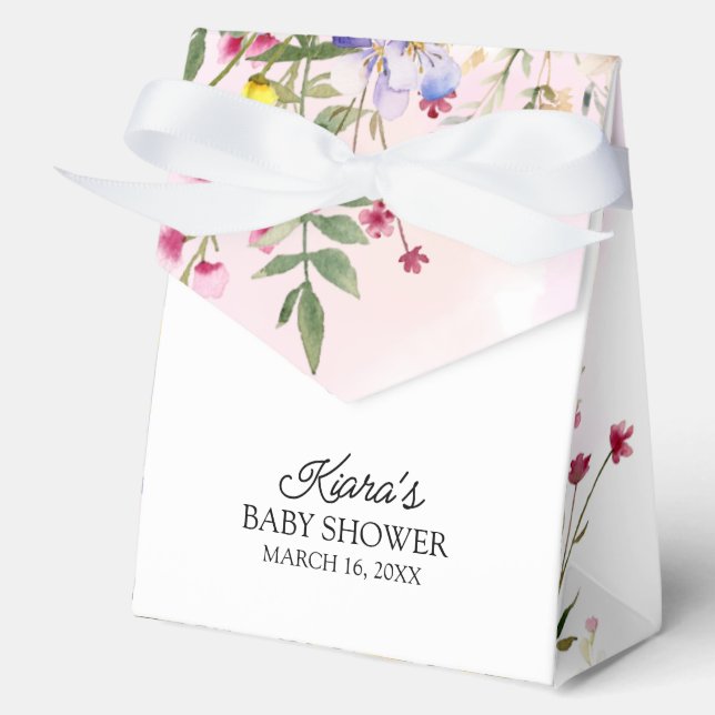 Caja Para Regalos Flor silvestre Baby Shower Favor Box (Anverso)