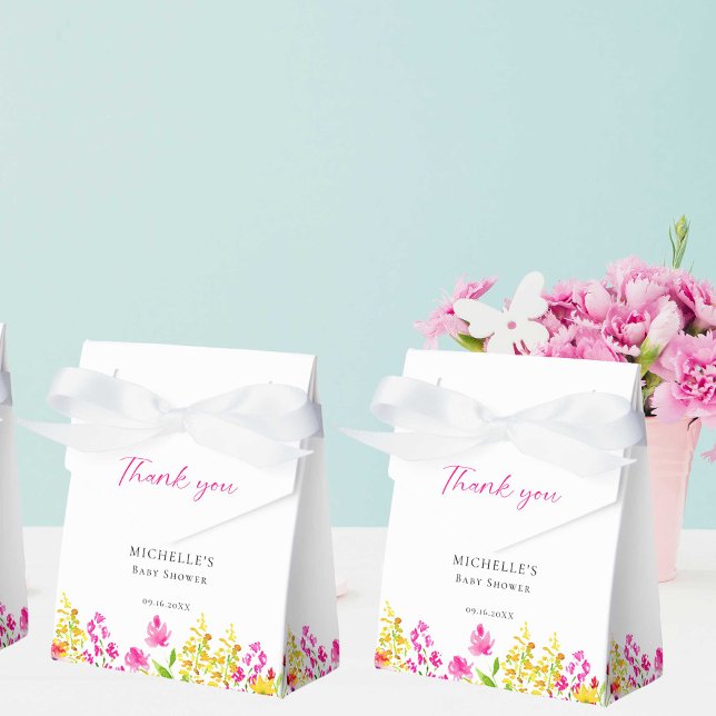 Caja Para Regalos Flor silvestre Baby Shower Floral Personalizado Fa (Subido por el creador)