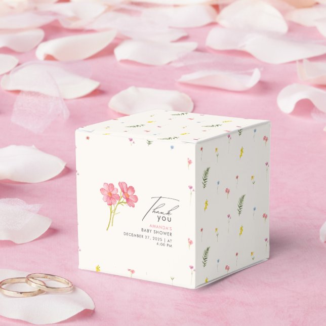Caja Para Regalos Flor silvestre bohemia Floral Bebé ducha (Boda)