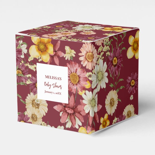 Caja Para Regalos Flor silvestre ruidosa ducha de bebé (Costado Anverso)