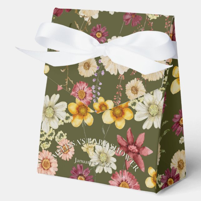 Caja Para Regalos Flor silvestre rústica salchicha de bebé (Anverso)