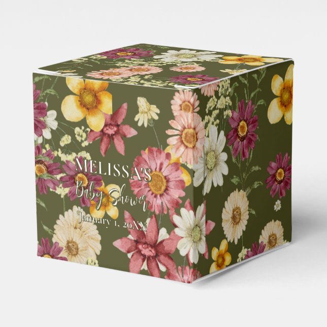 Caja Para Regalos Flor silvestre rústica salchicha de bebé (Costado Anverso)
