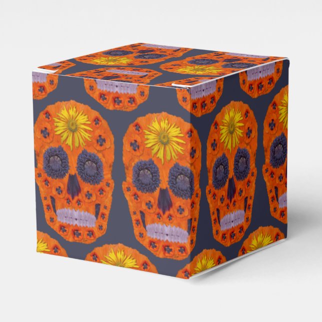Caja Para Regalos Flor Skull 1 (Costado Anverso)