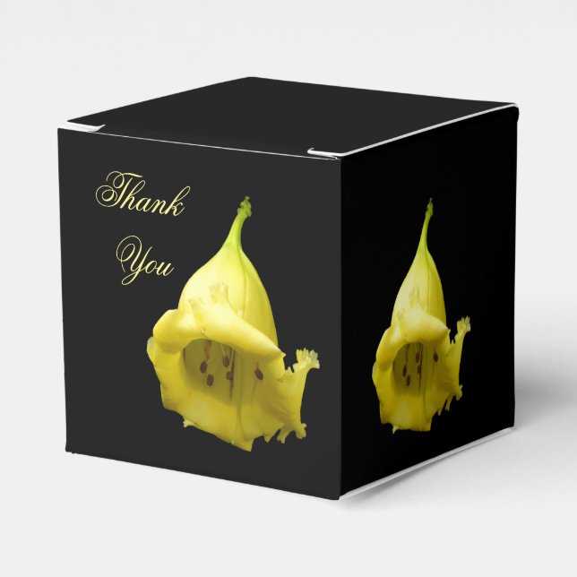 Caja Para Regalos Flor tropical amarilla (Costado Anverso)