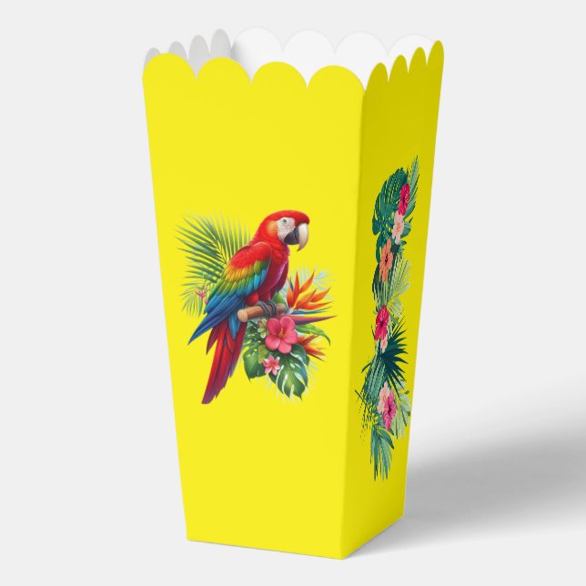 Caja Para Regalos Flor tropical de macao rojo (Reverso )