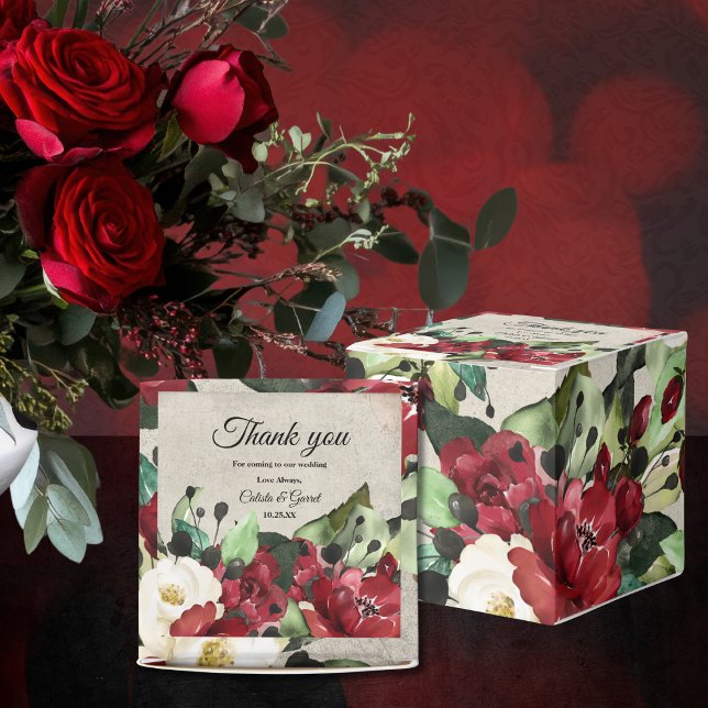 Caja Para Regalos Flor verde blanco de Borgoña | Grunge gris (Subido por el creador)