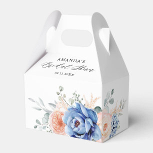 Caja Para Regalos Flora azul de la marina deslumbrante ducha de novi