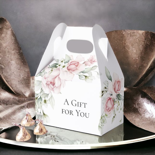 Caja Para Regalos Floral Acuarela Rosa Un Regalo para Ti (Subido por el creador)