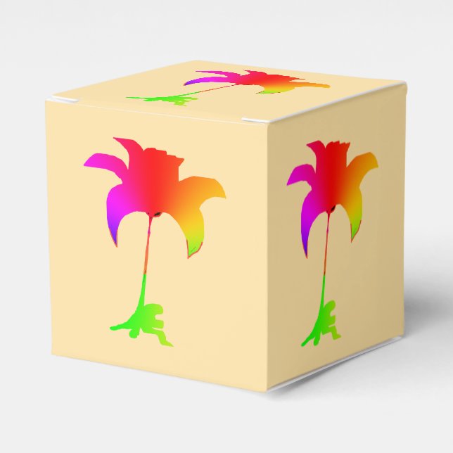Caja Para Regalos Floral Arcoíris  (Costado Anverso)