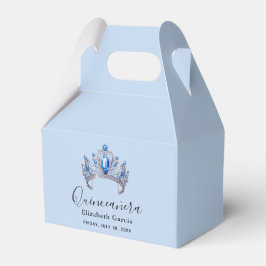 Caja Para Regalos Floral azul e marfil Quinceañera