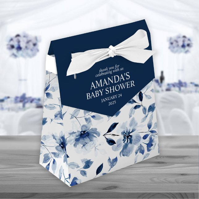 Caja Para Regalos Floral azul húmeda y marina (Subido por el creador)