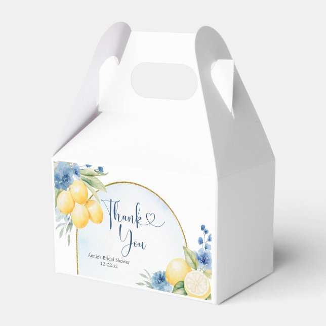 Caja Para Regalos Floral azul Lemon Main Squeeze Brige Shower (Front Side)