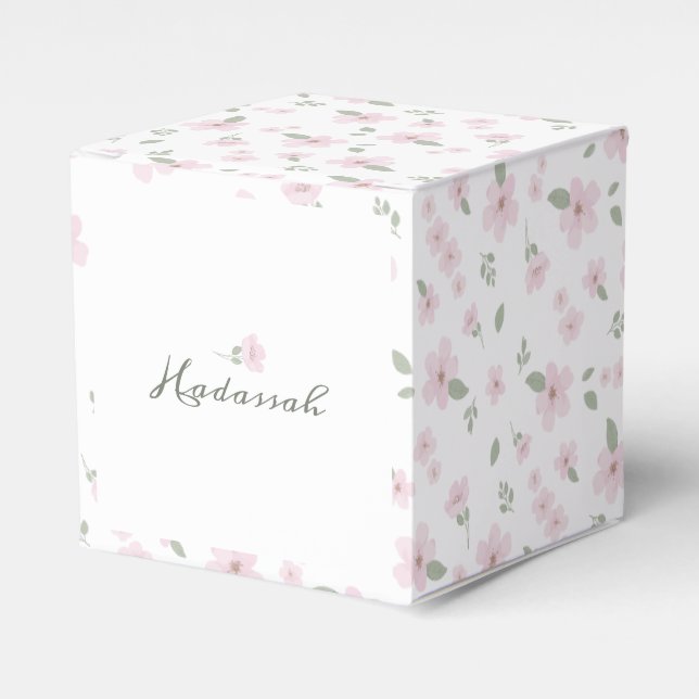 Caja Para Regalos Floral Baby Girl Favor Box (Costado Anverso)