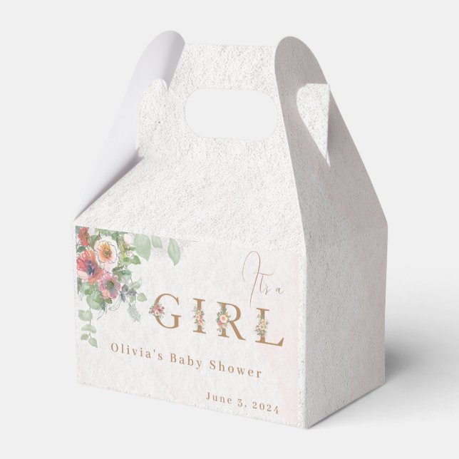 Caja Para Regalos Floral Baby Girl Shower (Front Side)