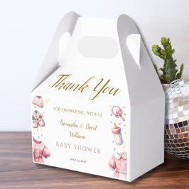 Caja Para Regalos Floral Baby Shower rosa vivo