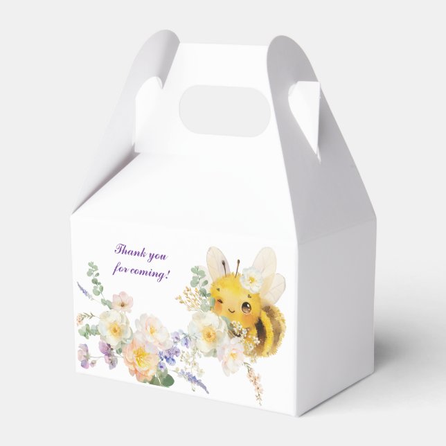 Caja Para Regalos Floral Bee Favor Box (Front Side)