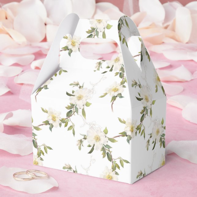 Caja Para Regalos Floral blanca romántica (Boda)
