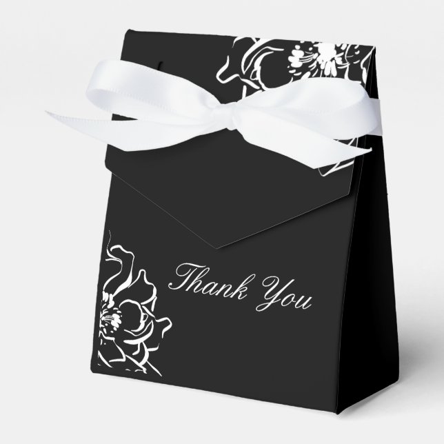 Caja Para Regalos Floral blanca y negra 50 cumpleaños (Front Side)