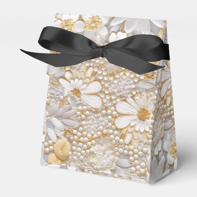 Caja Para Regalos Floral Blanco (Front Side)