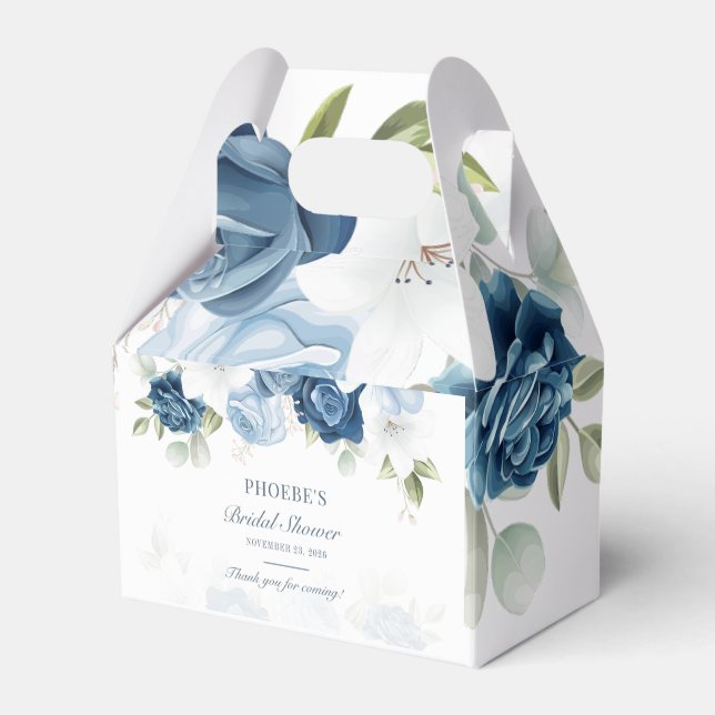 Caja Para Regalos Floral Bloom Dusty Blue Eucalyptus Suculento (Front Side)