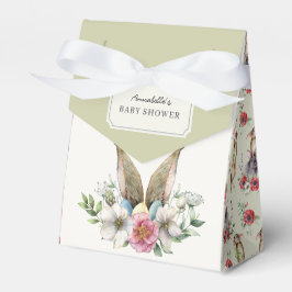 Caja Para Regalos Floral Bunny Ear Baby Shower Green Favor Box