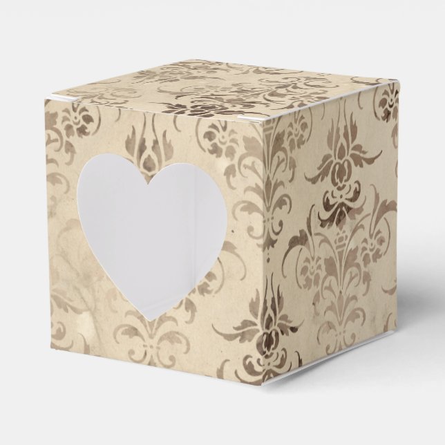 Caja Para Regalos Floral Damask Antiguo (Anverso)