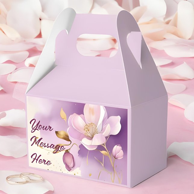 Caja Para Regalos Floral de oro morado de bonito (Subido por el creador)