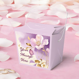 Caja Para Regalos Floral de oro morado de bonito