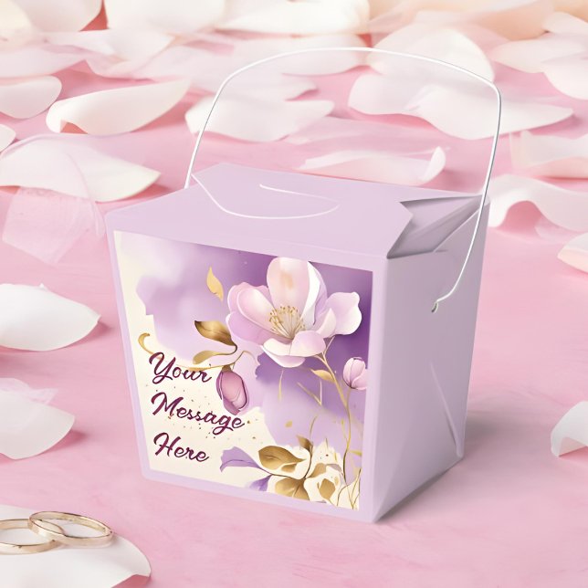 Caja Para Regalos Floral de oro morado de bonito (Subido por el creador)
