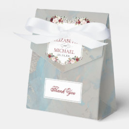 Caja Para Regalos Floral de Rubor Dusty Blue Burgundy