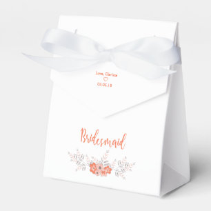 Caja Para Regalos Floral Design with Bridesmaid quote in Coral