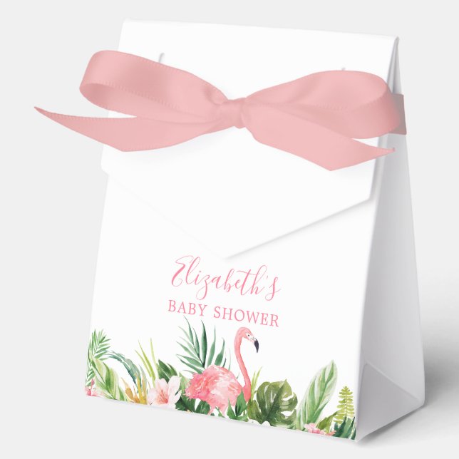 Caja Para Regalos Floral Floral rosa Flamingo Ducha (Anverso)