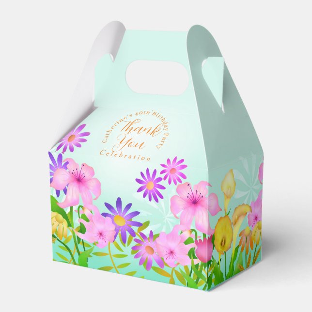 Caja Para Regalos Floral Garden Tent Favor Box (Front Side)