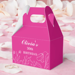 Caja Para Regalos Floral Hot Pink 30 cumpleaños elegante