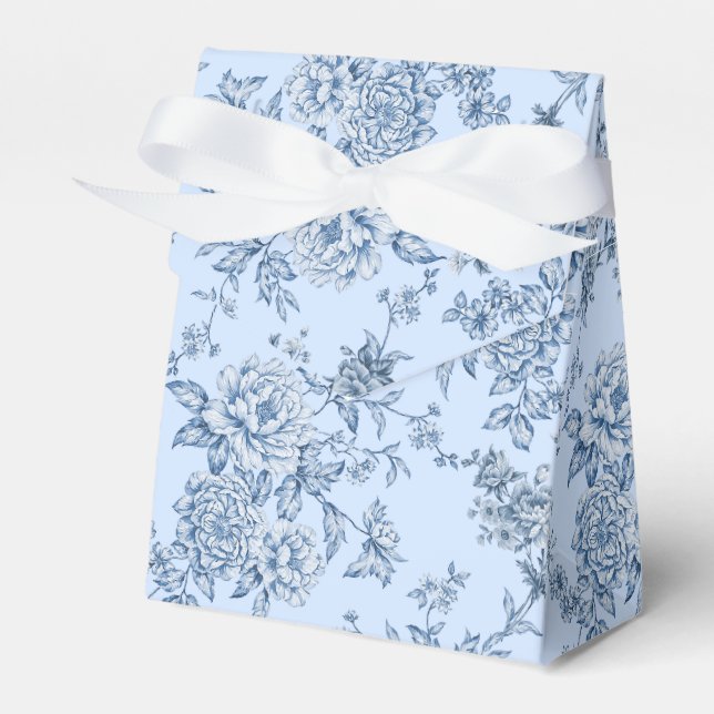 Caja Para Regalos Floral Japonés Azul (Front Side)