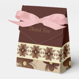 Caja Para Regalos Floral marrón elegante