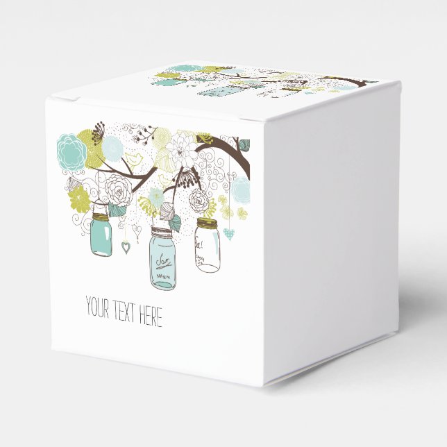 Caja Para Regalos Floral Mason Jars (Costado Anverso)