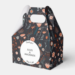 Caja Para Regalos Floral Modern Dark Simple Boda
