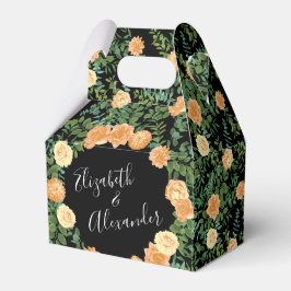 Caja Para Regalos Floral moderna Boda de color negro y rosa