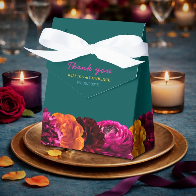 Caja Para Regalos Floral moderno rosa verde amarillo (Subido por el creador)