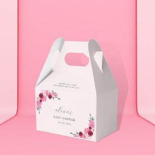 Caja Para Regalos Floral Navidad rosa   Baby Shower Chica de inviern