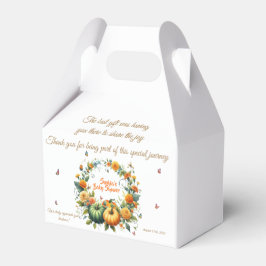 Caja Para Regalos Floral Otoño Naranja Verde Calabaza Baby Shower