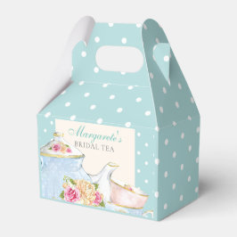 Caja Para Regalos Floral Personalizada Bridal Tea Polka punto